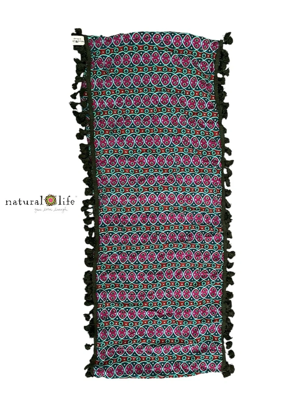 Natural Life Infinity Scarf Fringe Geometric Abstract Pattern Soft Casual Hippie